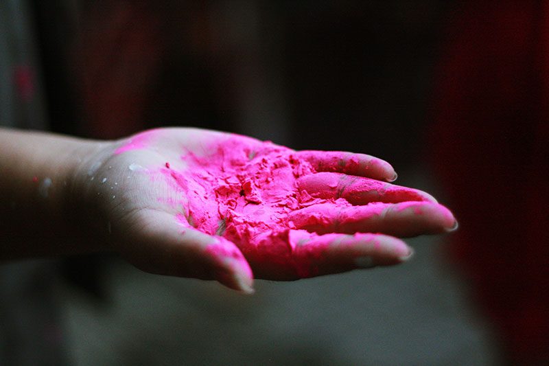 Clean powder paint after Colour Run or Holi Festival