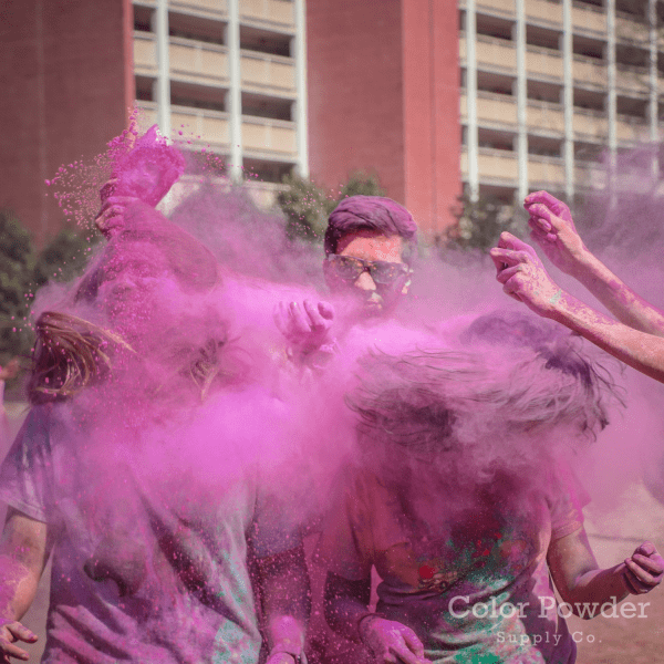 pre-filled pink color powder squeeze bottles