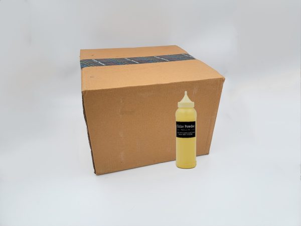 pre-filled yellow color powder squeeze bottles