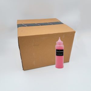 pre-filled pink color powder squeeze bottles