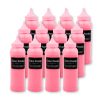 Pre-filled Pink Color Powder Squeeze Bottles (350g)- 12 pack
