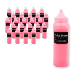Pre-filled Pink Color Powder Squeeze Bottles (350g)- 25 pack