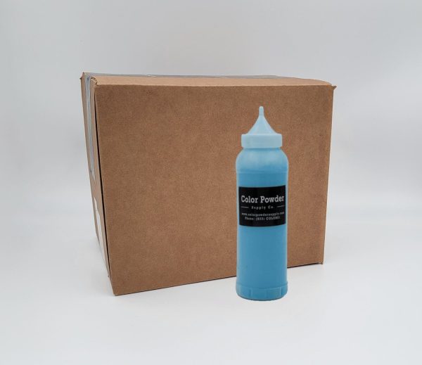 pre-filled blue color powder squeeze bottles