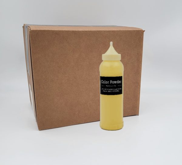 pre-filled yellow color powder squeeze bottles