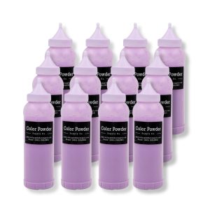 Pre-filled Purple Color Powder Squeeze Bottles (350g)- 12 Pack