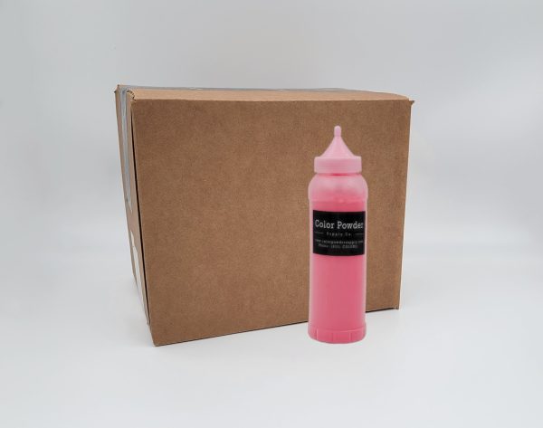 Pre-filled pink color powder squeeze bottles 12 pack