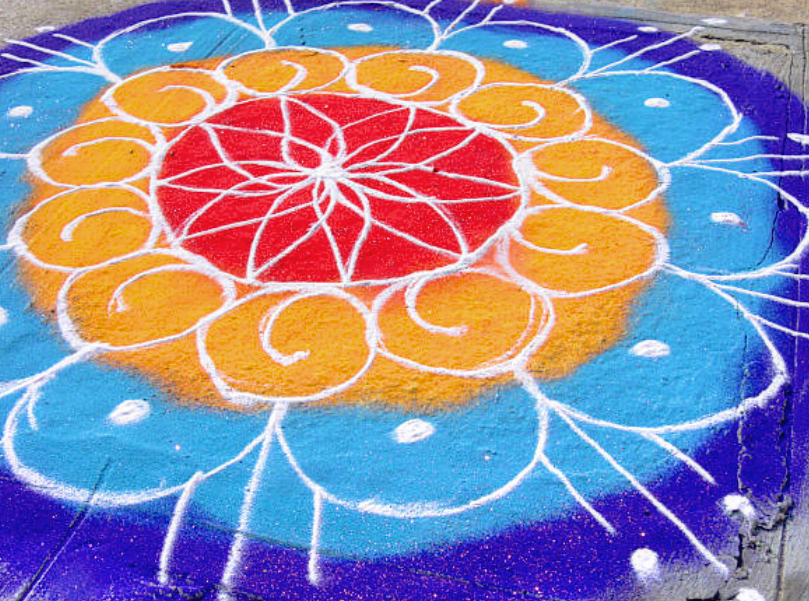 Discover the Therapeutic Power of Rangoli Powder Art - Color
