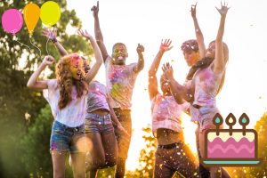 color powder birthday party