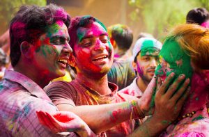 celebrating holi