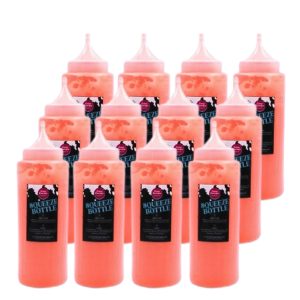 Pre-filled Orange Color Powder Squeeze Bottles (500g) - 12 Pack
