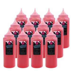 Pre-filled Red Color Powder Squeeze Bottles (500g) – 12 Pack