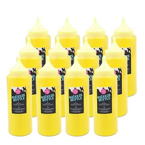 Pre-filled Yellow Color Powder Squeeze Bottles (500g) - 12 Pack