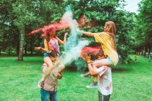 summer activities color powder