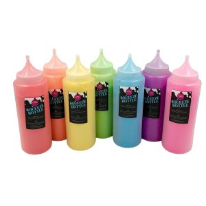 Pre-filled Assorted Color Squeeze Bottles (500g) - 12 pack