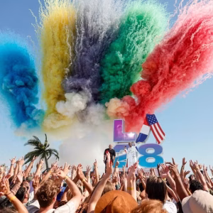 color powder olympics celebration